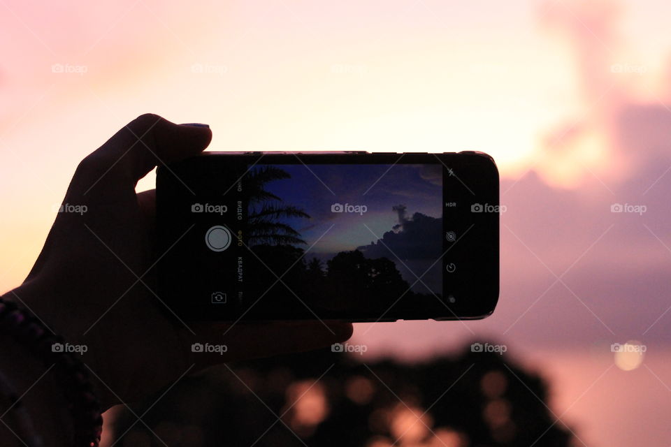 Beautiful sunset in my smartphone camera