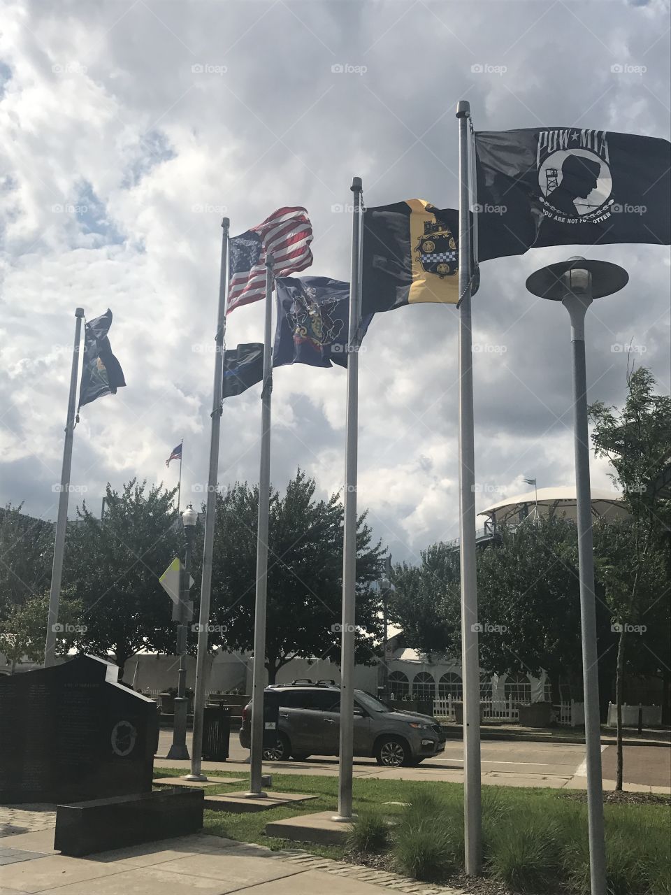 Flags displayed in Pittsburgh, PA