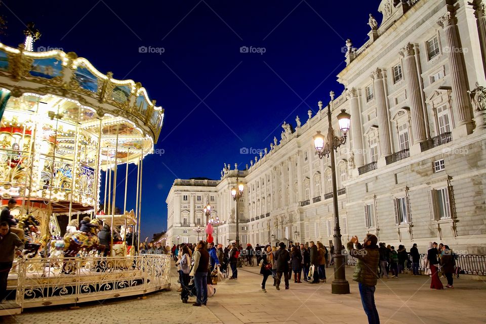 Evening mood at Palacio Real in Madrid 