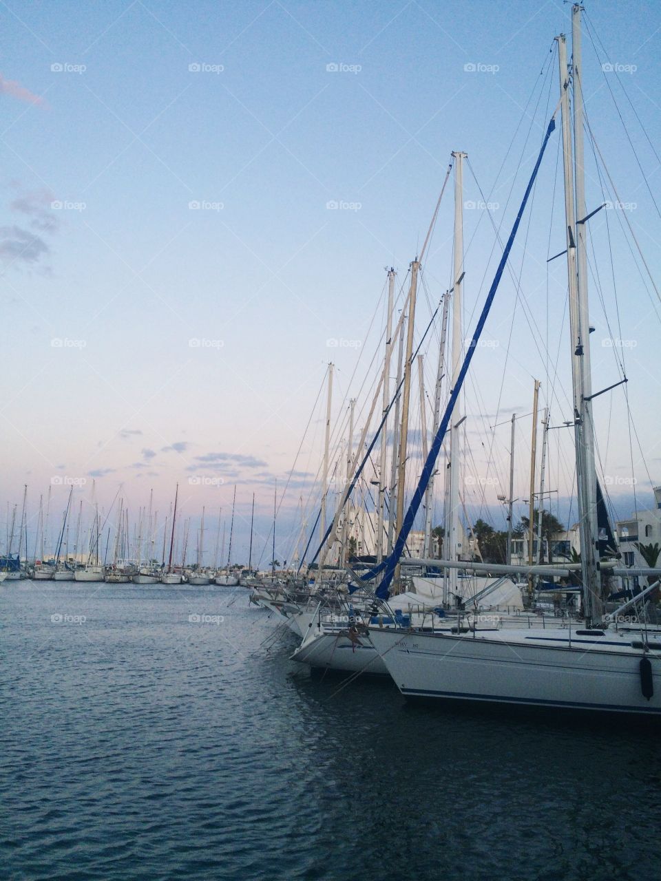 standing boats. standing boats at sunset