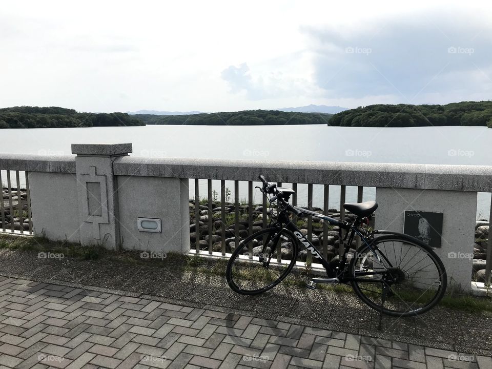 my bike at Tokorozawa lake near Tokyo, Japan