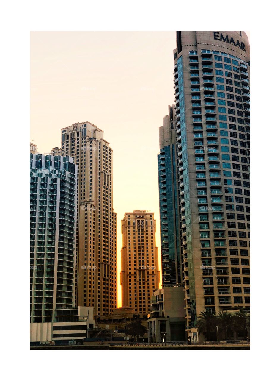 Sunset and buildings