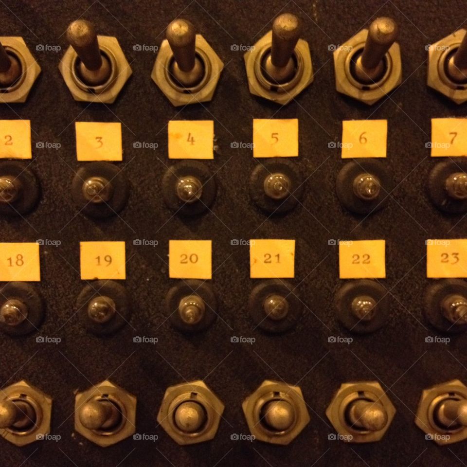Bank of old fashioned switches
