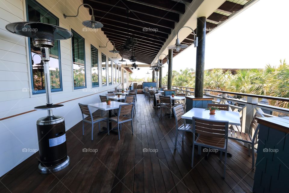 Interior and table inside the restaurant 