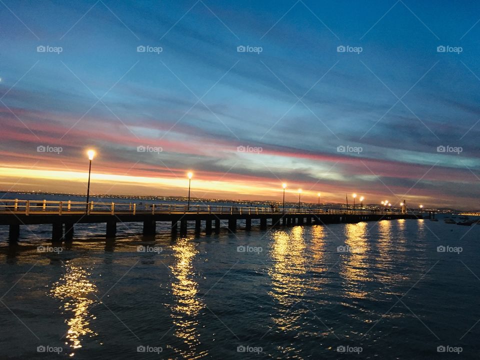 Sunset over the pier 