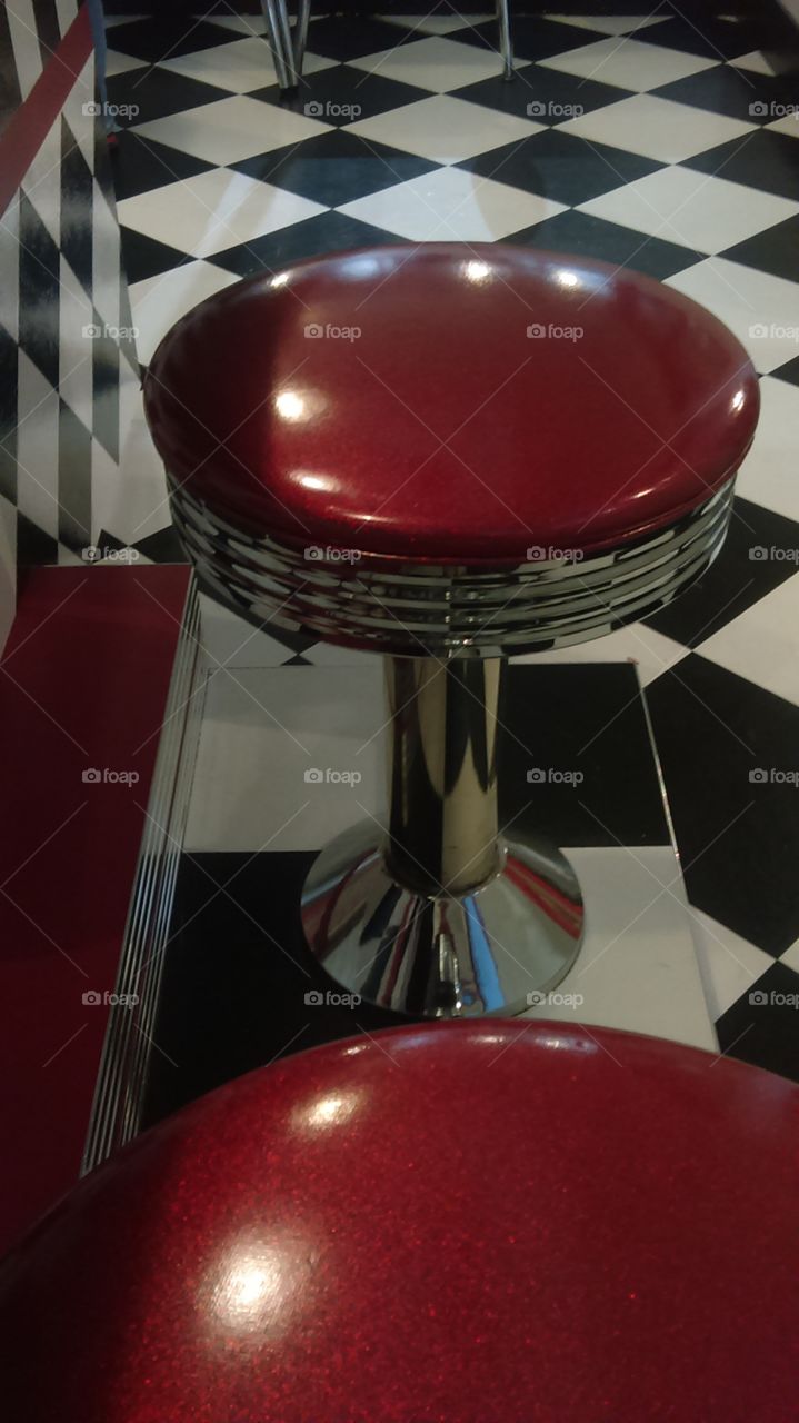 bar stools in a cafe