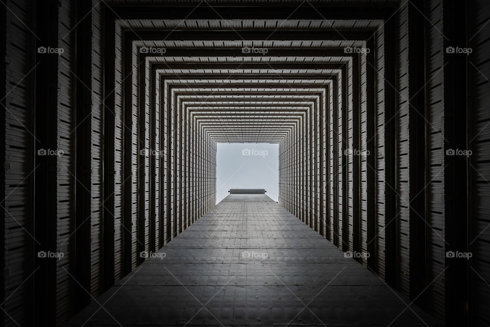 Abstract Look Up View Residential Building in Hong Kong