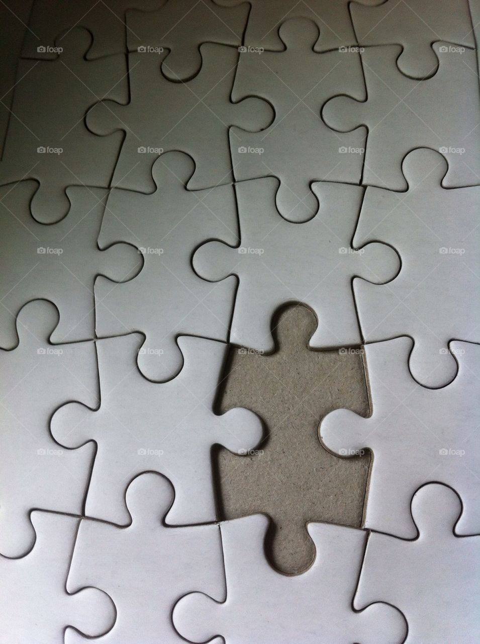 Close-up of incomplete jigsaw puzzle