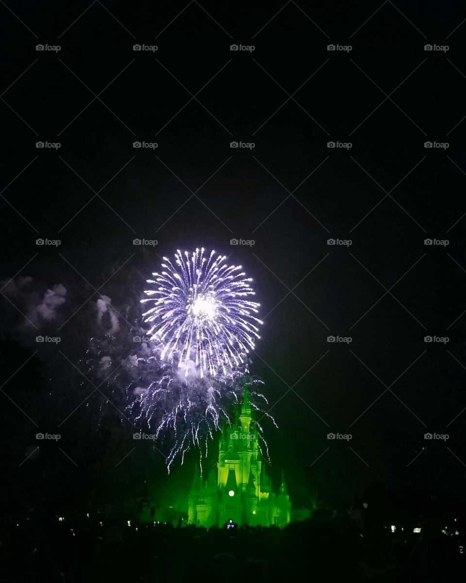 Fireworks at the Magic Kingdom in Orlando Florida