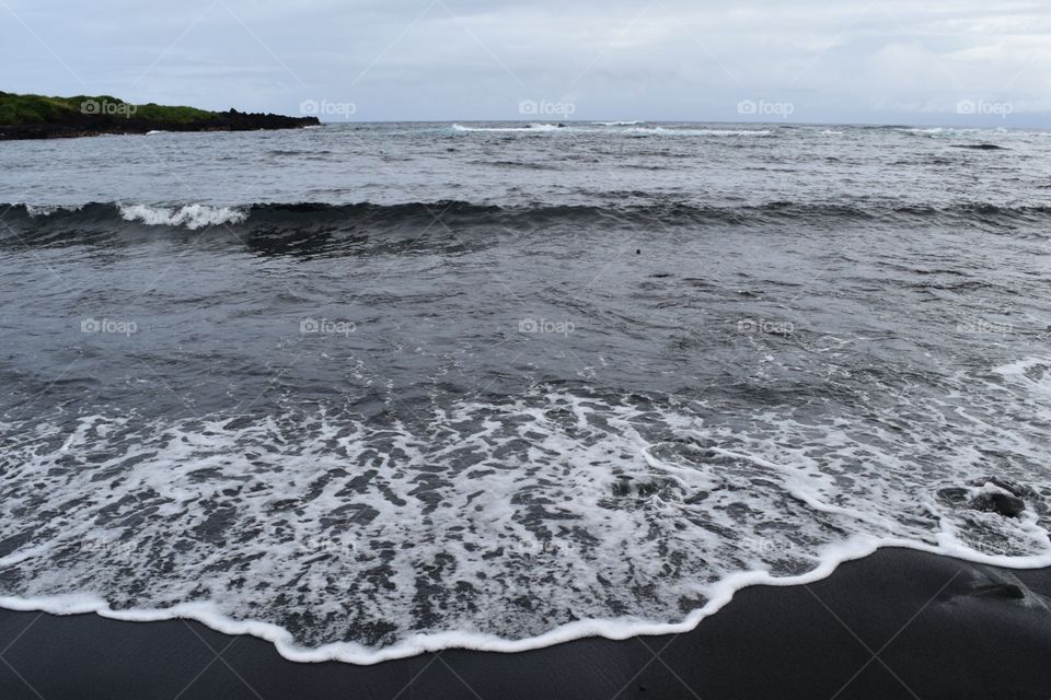 Black sand beach