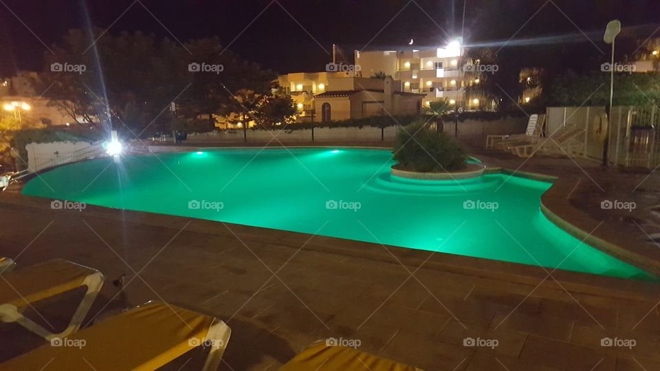Swimming pool in Hotel by Night - Algarve PORTUGAL