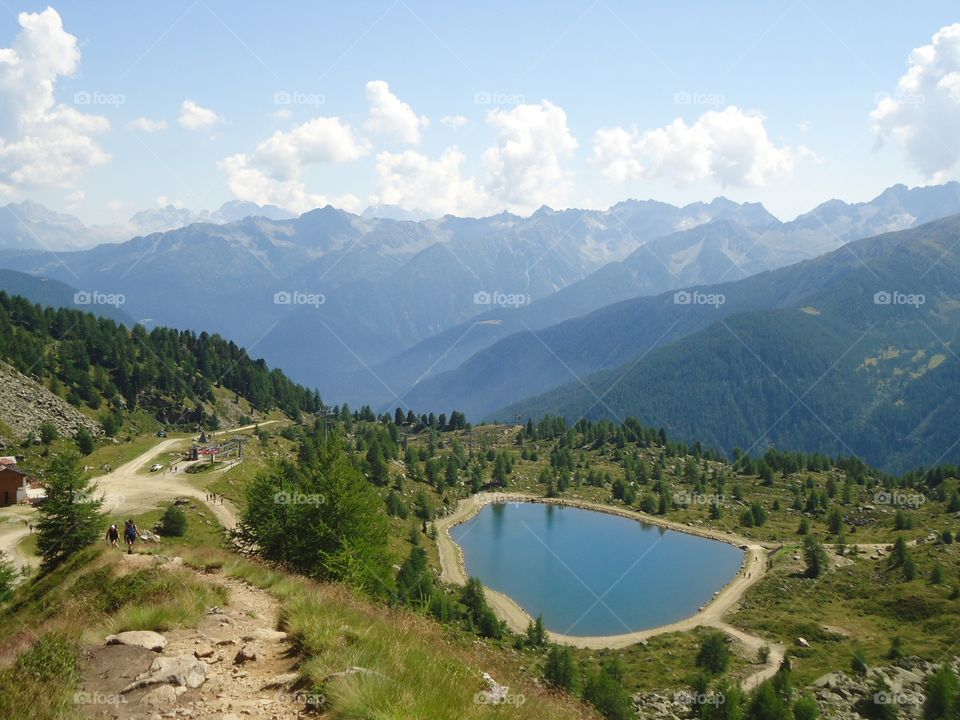 High angle view of lake