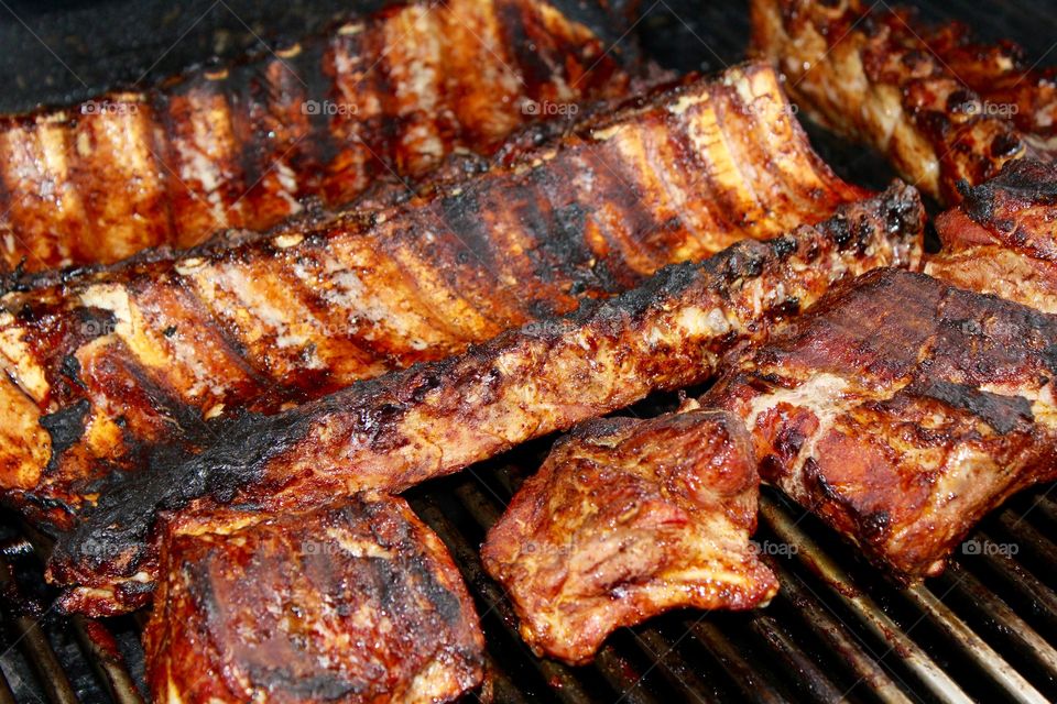 Close-up of spareribs