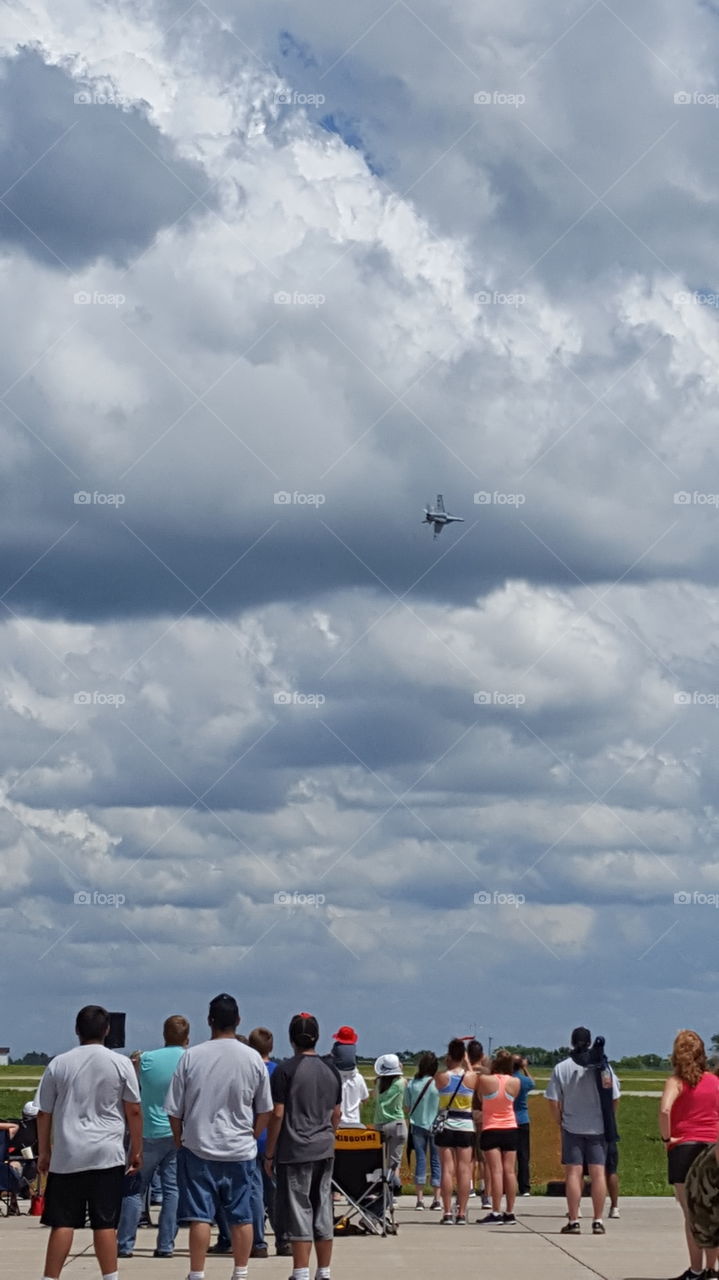 Sky, Aircraft, Airplane, People, Outdoors
