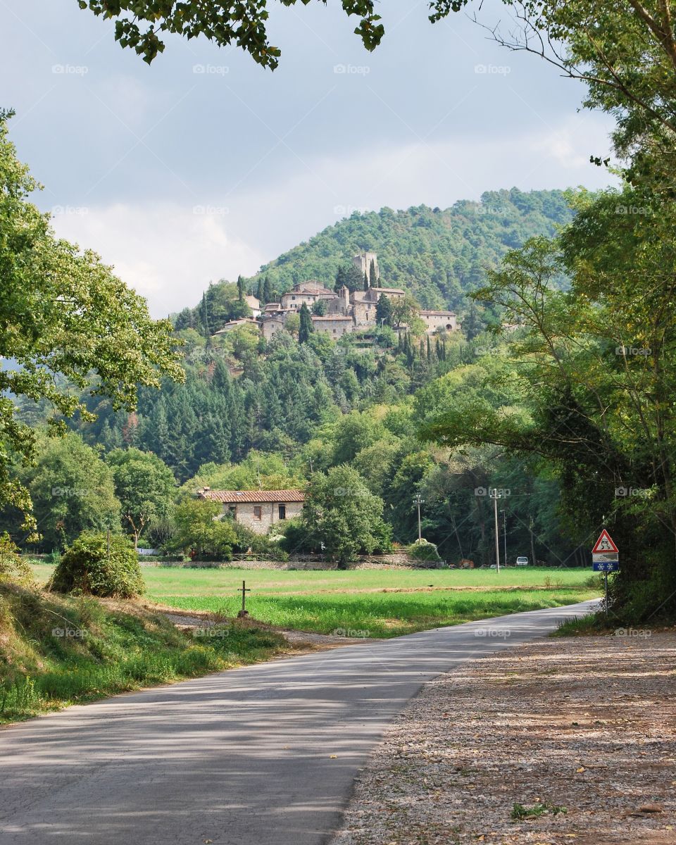 The village of Barbischio in the Chianti area - Gaiole in Chianti, Siena, Italy.