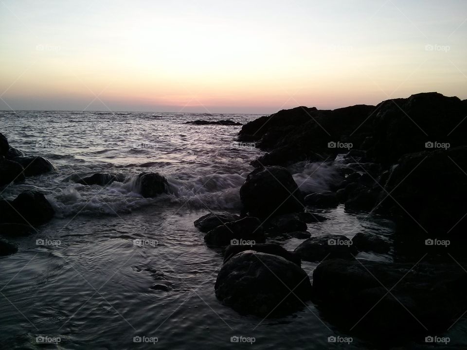 Idyllic sea at sunset