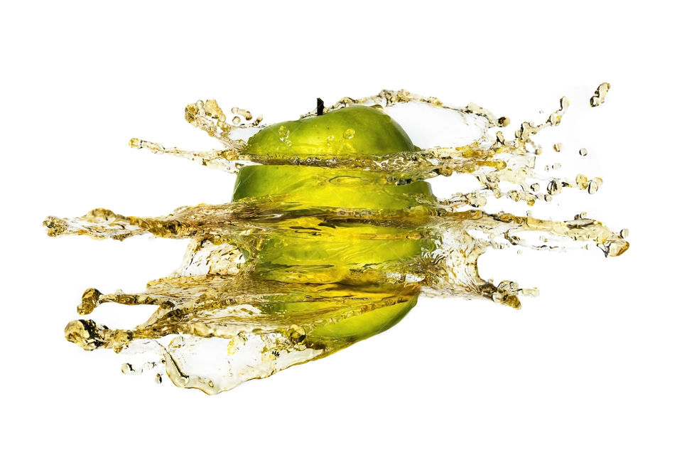 Apple sliced splash
