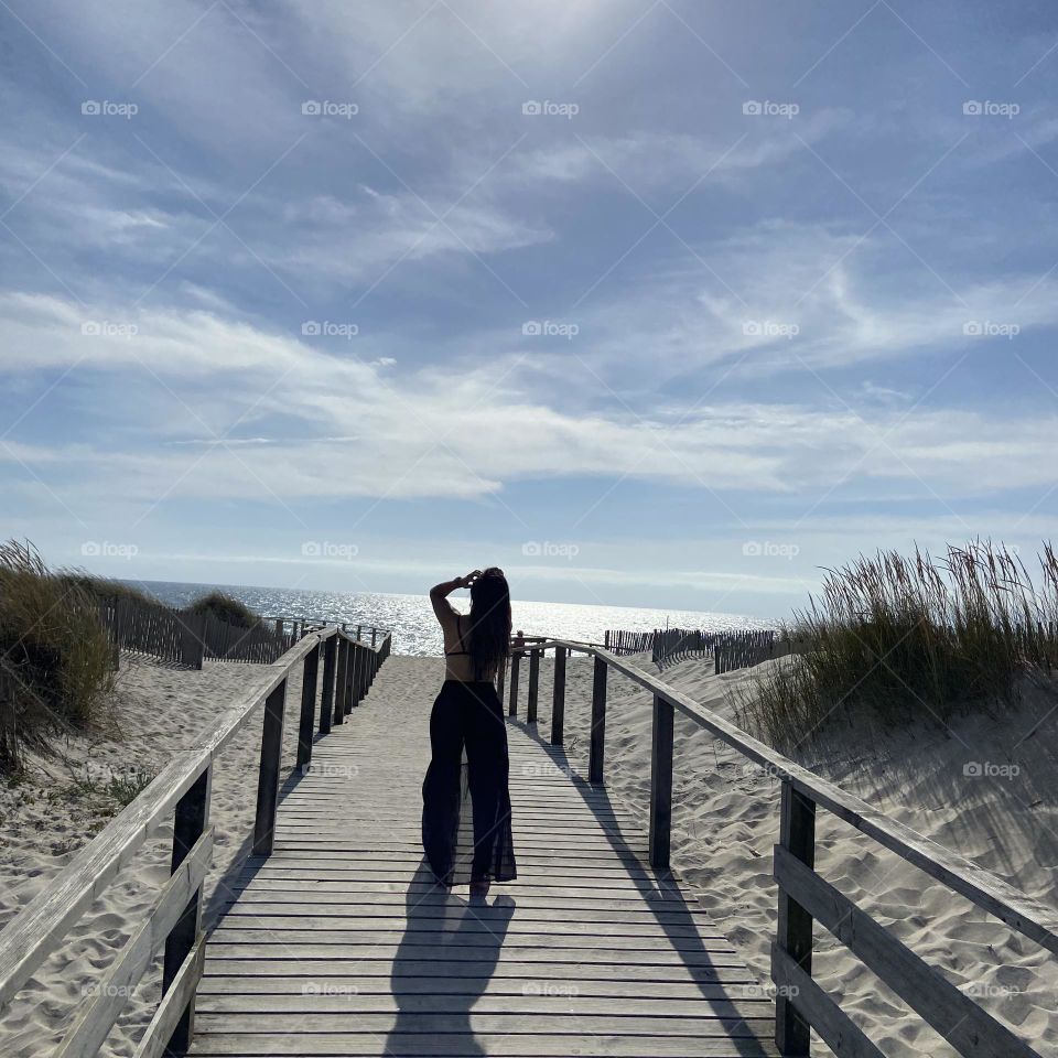 Woman beach summer sun ocean 