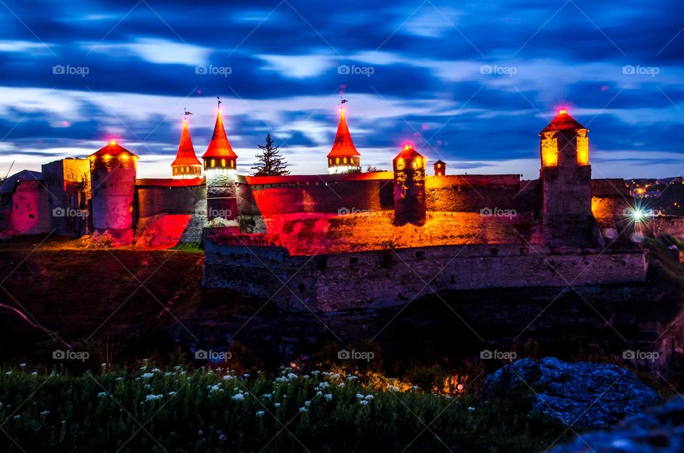 night lights and castle