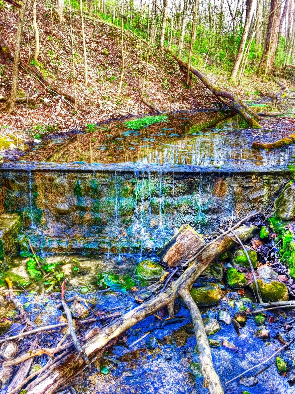 Amazing little waterfall in spring. 