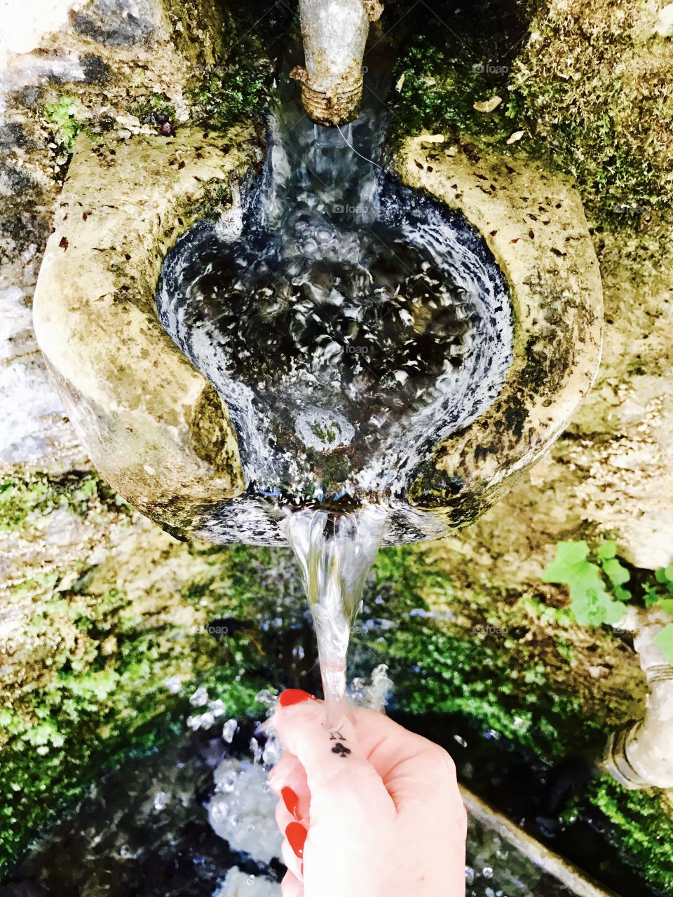 Fresh water from a spring