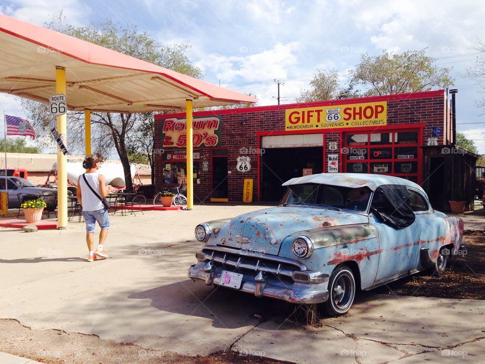 A curious gift shop at Seligman,Arizona