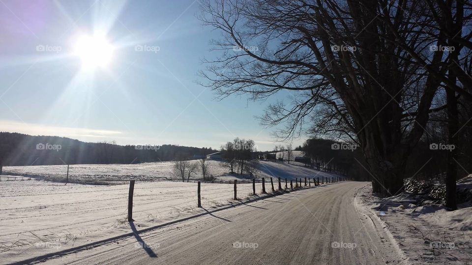 Roaring Brook Rd. in winter