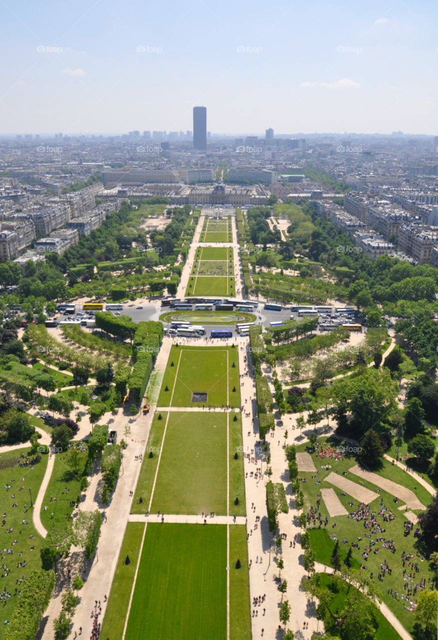 Paris city view from Eiffel Tower 