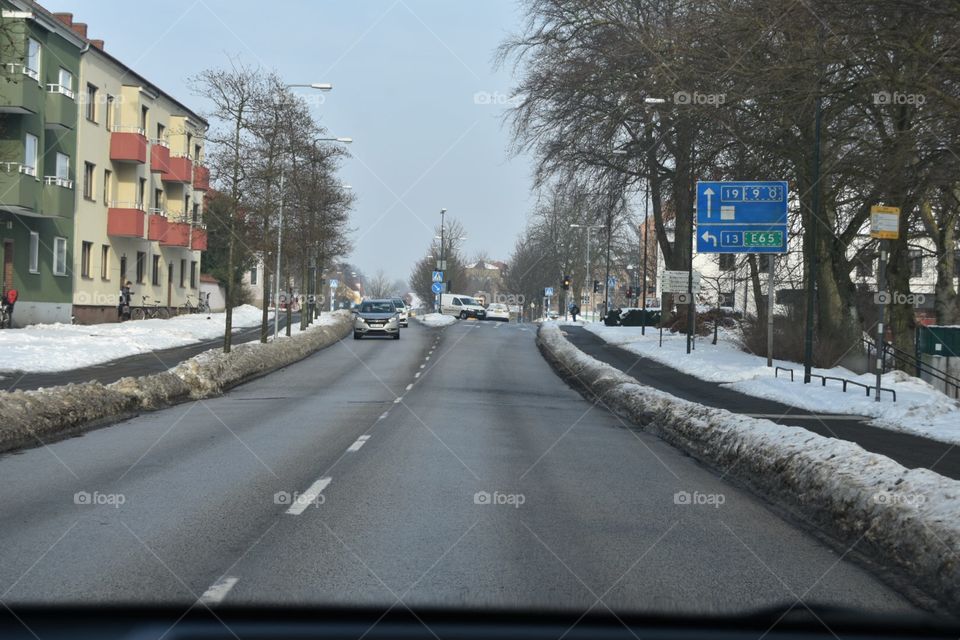 Road, Street, Winter, Snow, City