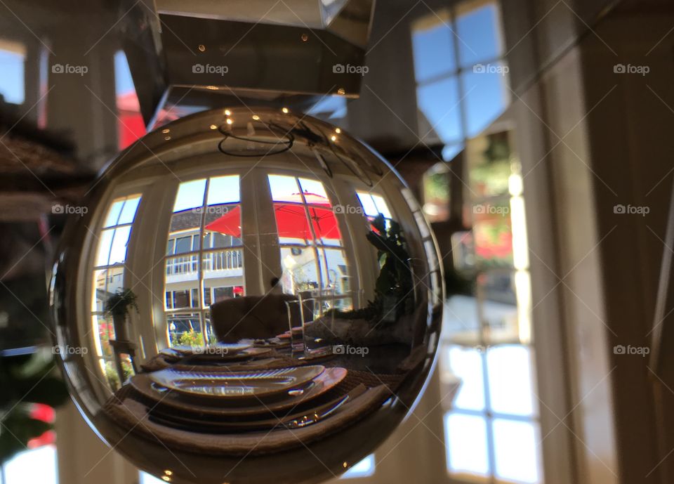 Dining room in a glass globe 