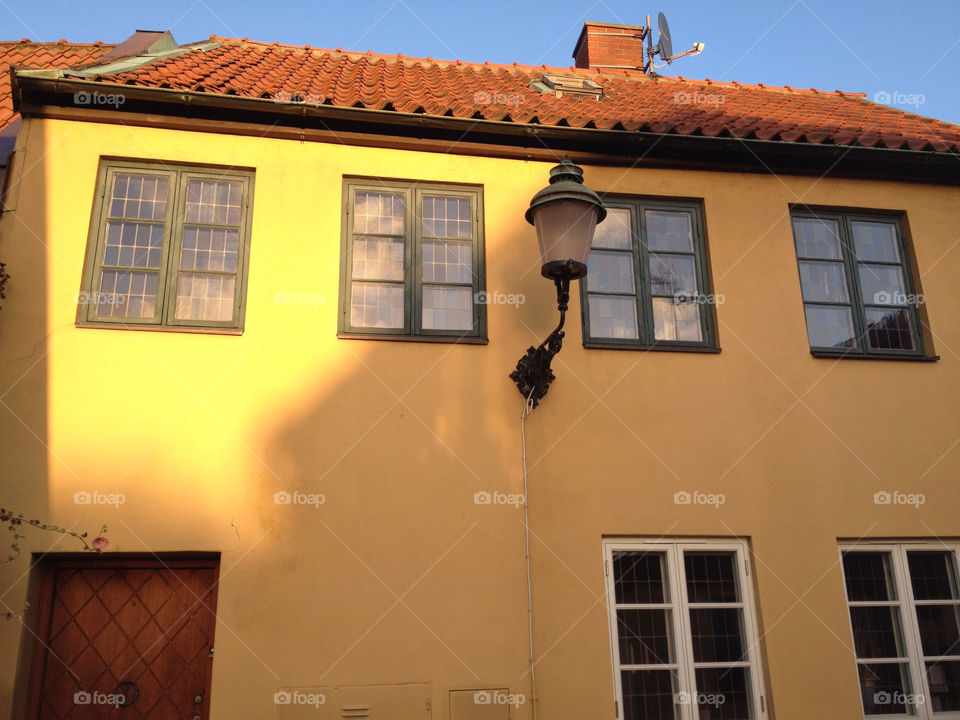 yellow house lamp by liselott