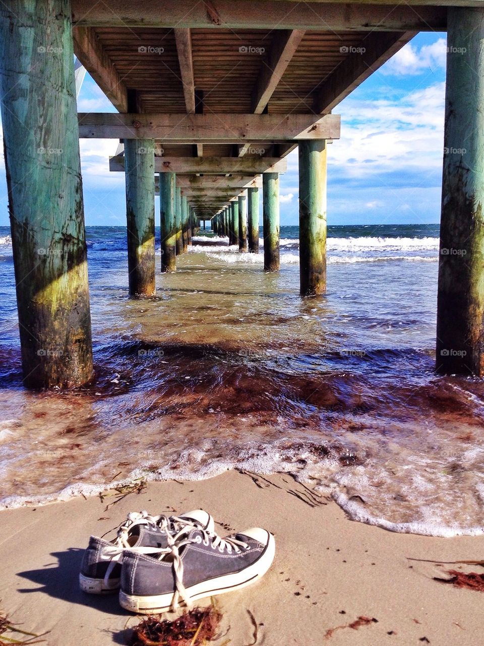 Shoes under the jetty