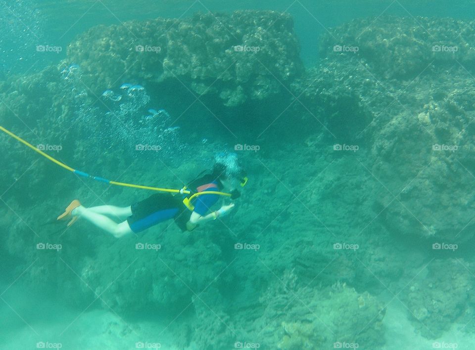 Young Boy Scuba Diving