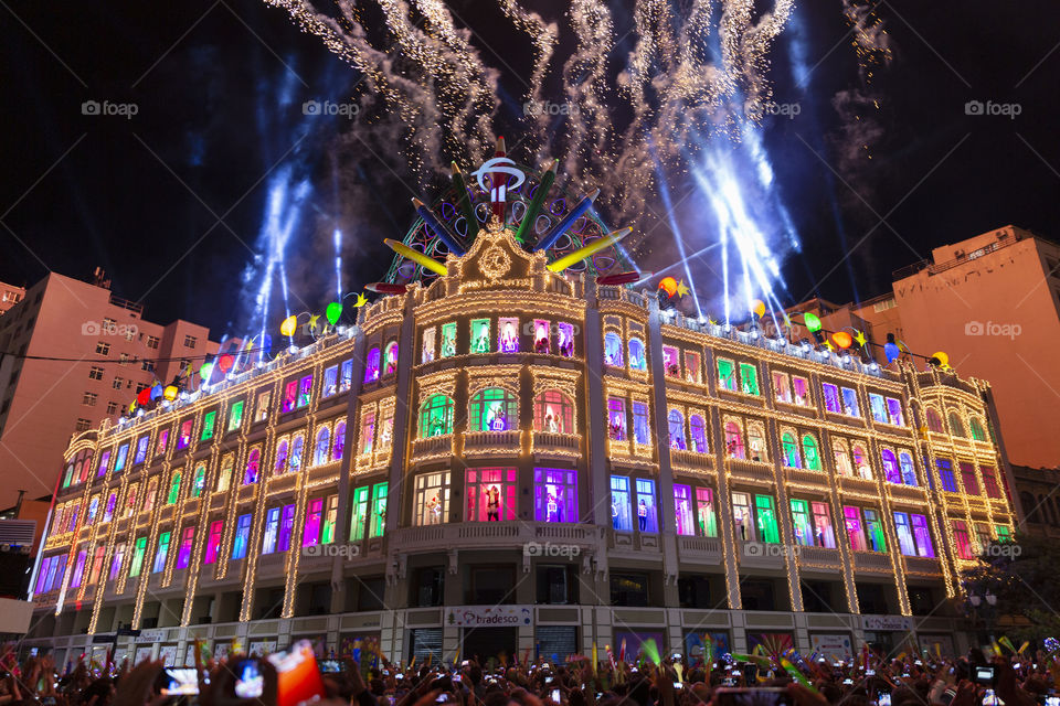 Curitiba Parana Brazil, December 07. 2019: Christmas decoration at the Palace Avenue.