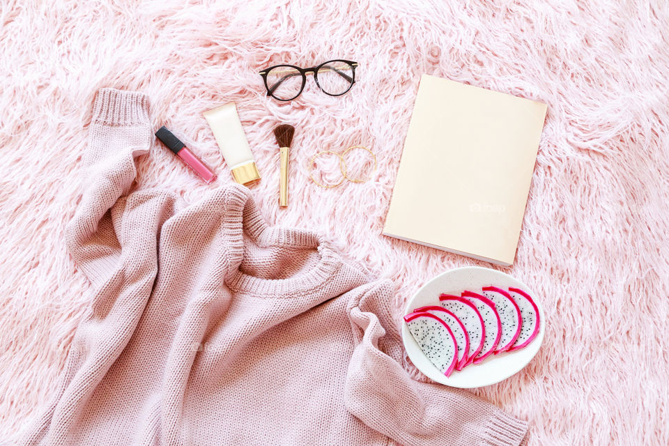 Fashion flat lay items 