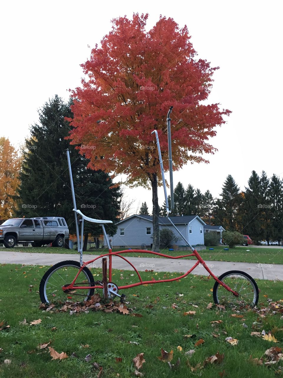 Fall leaves bicycles