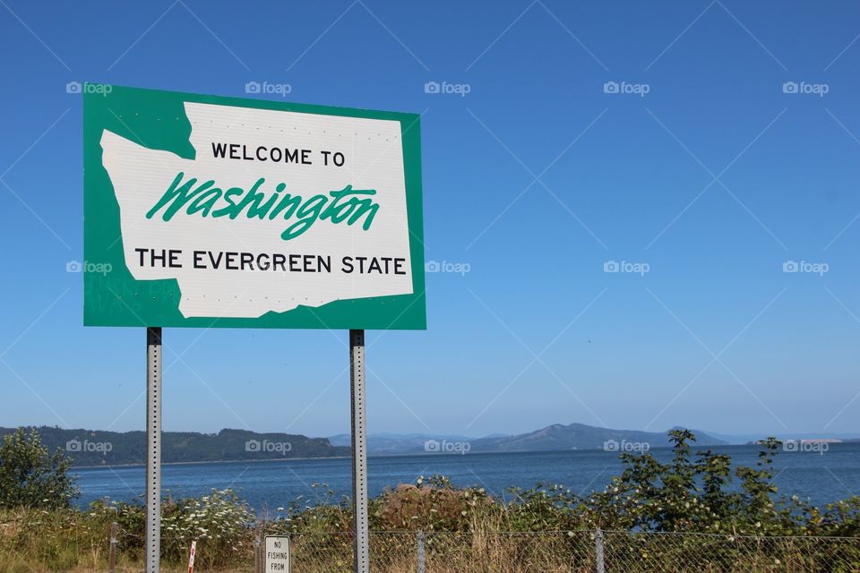 Welcome to Washington . State welcome sign 
