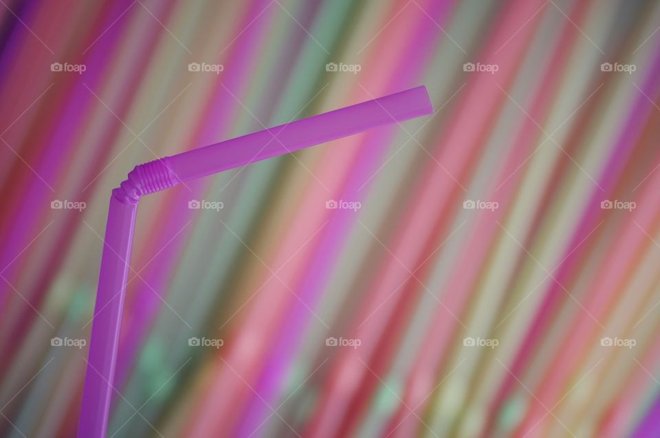 Close up of drinking straws