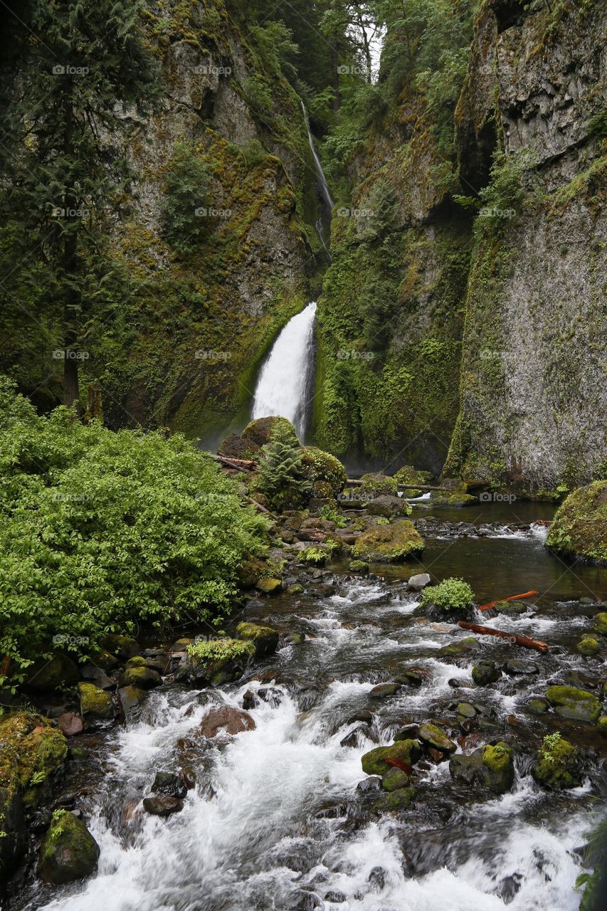 waterfall, water, river
