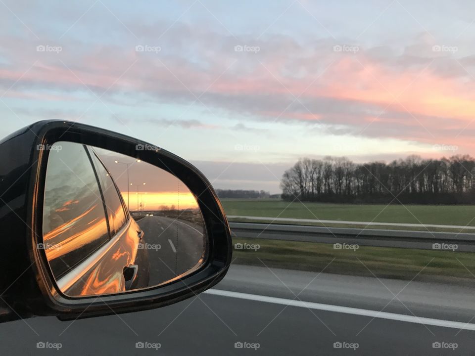 Sunset in a mirror 