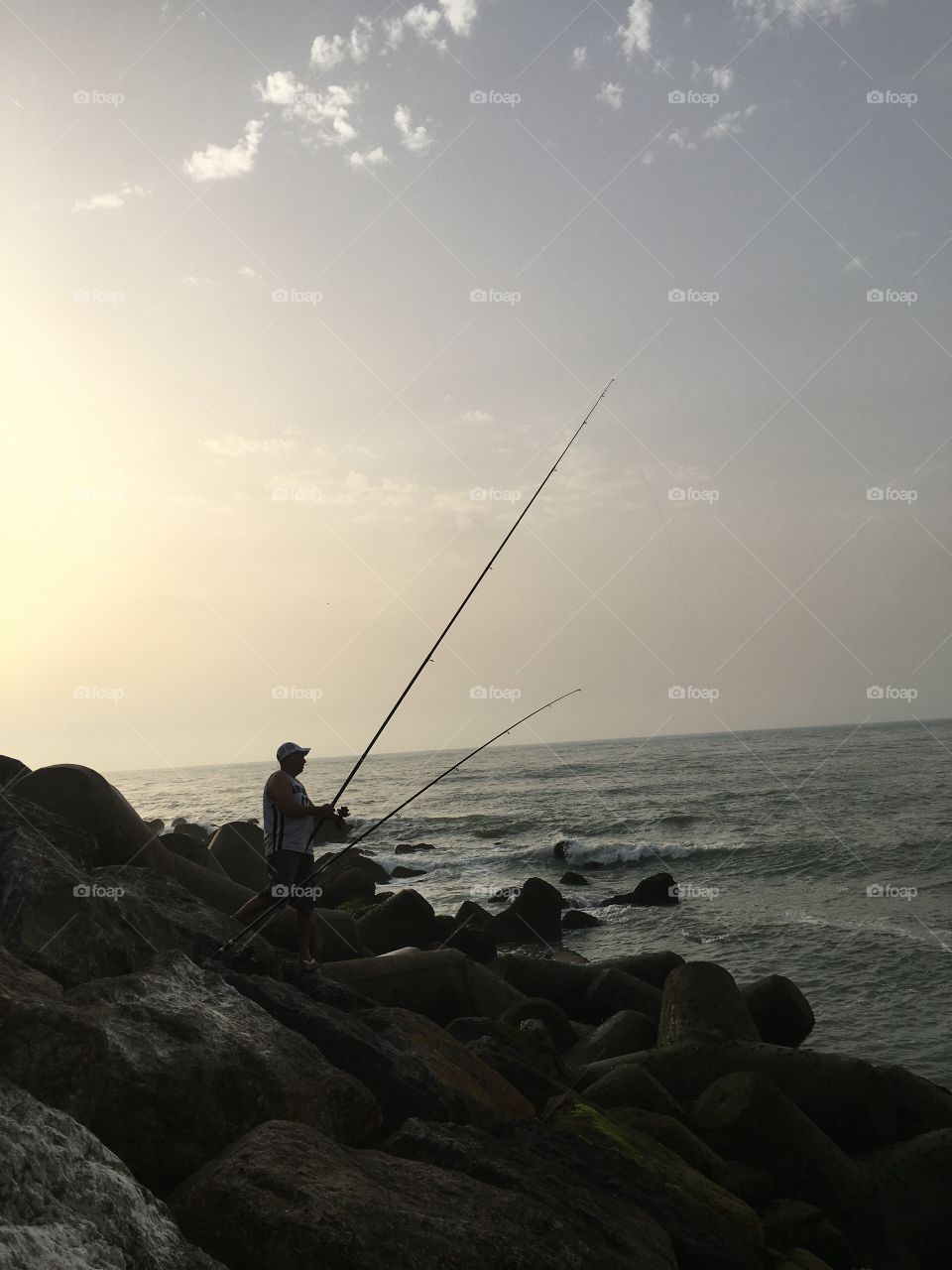 Fishing in the evening 
