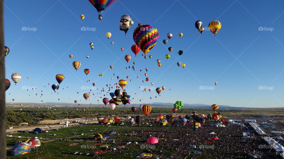 Glorious balloon filled sky, hundreds of hot air balloons, Albuquerque 2017 Balloon Fiesta