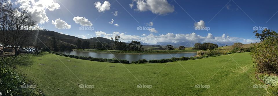 Beautiful Stellenbosch. This breathtaking scene is on one of the many wine farms in Stellenbosch