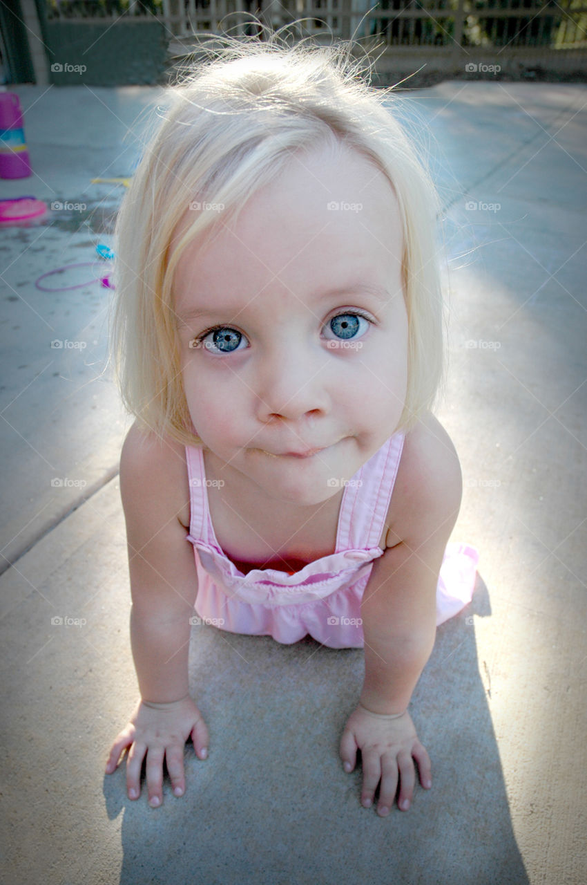 Cute Blue Eyed Little Girl