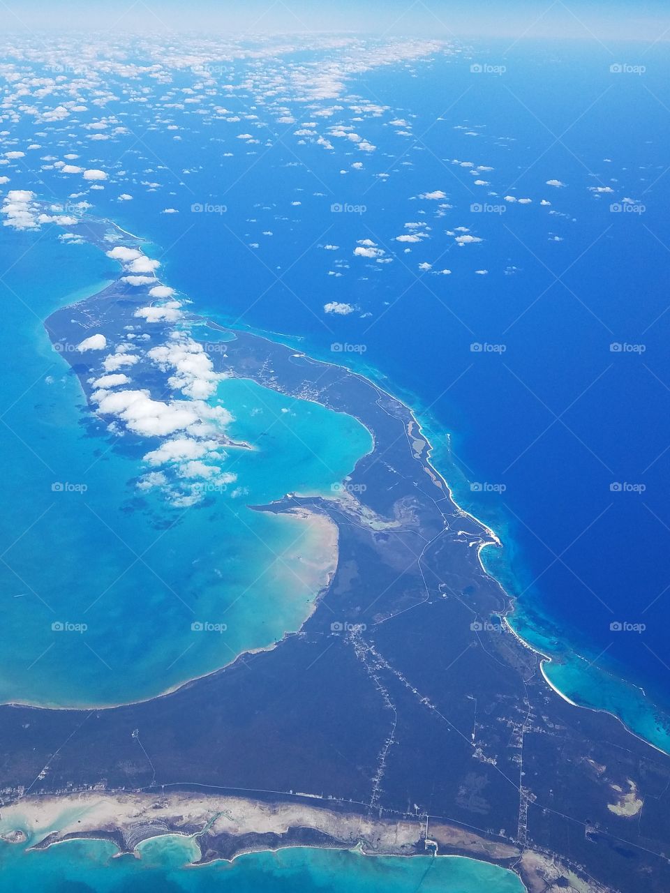 aerial landscape over bahamas