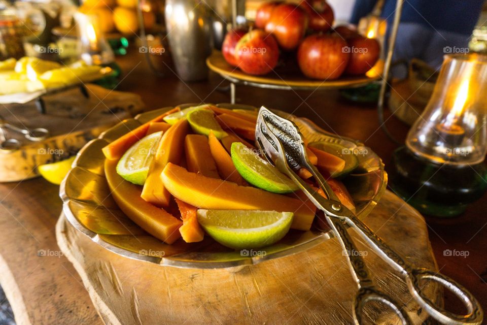 Breakfast fruit at the Chitwa Chitwa Private Game Lodge in South Africa