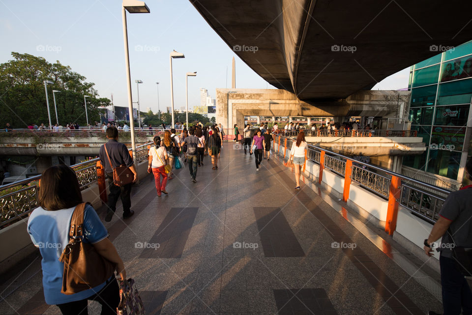 Walkway at BTS public train station 