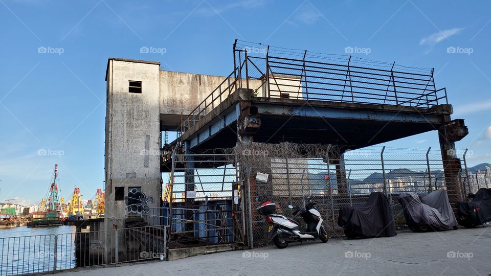 historic remains of the car ferry terminal Kowloon city, Hong kong