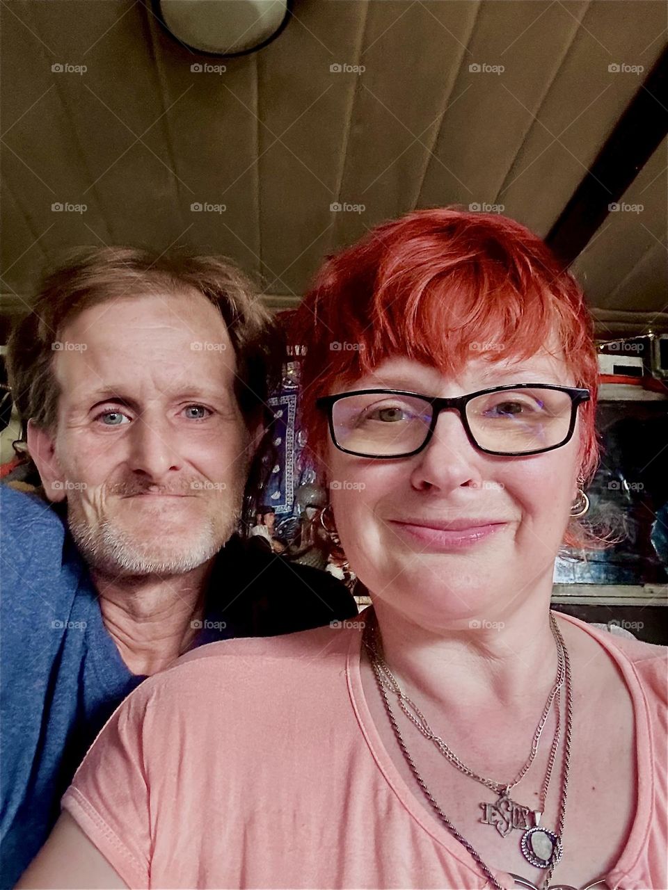 This is me, “Petra Schiller” a.k.a. “Maxine Firefox” and my longtime partner “Timothy Trespas” aboard our boat “Salvation” at “Newtown Creek” by the “Pulaski Bridge” in LIC, Queens that is also our home. 2024. Hypnotic Productions