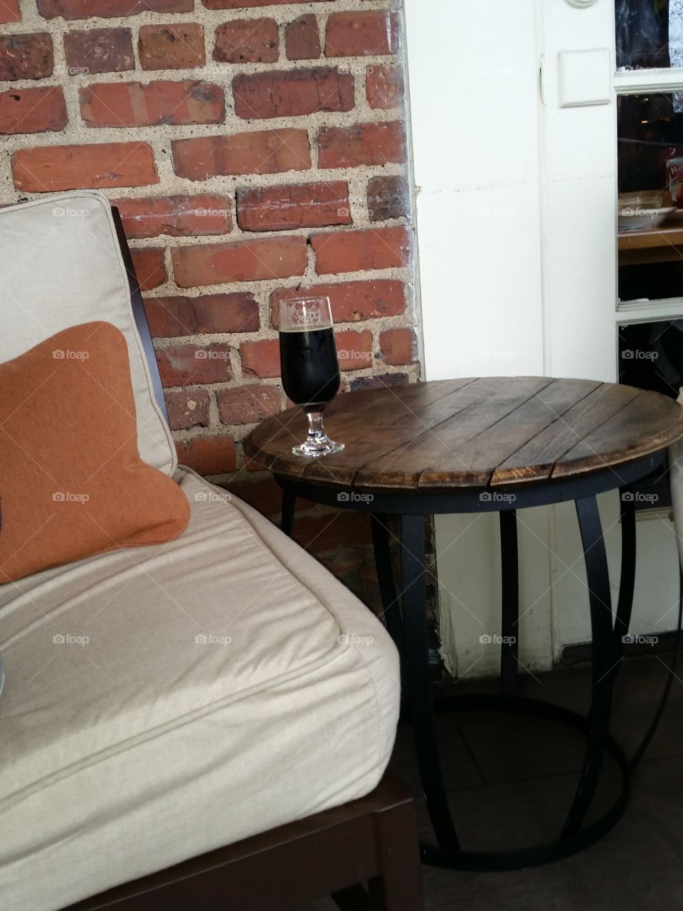 Enjoying  a beverage on the veranda